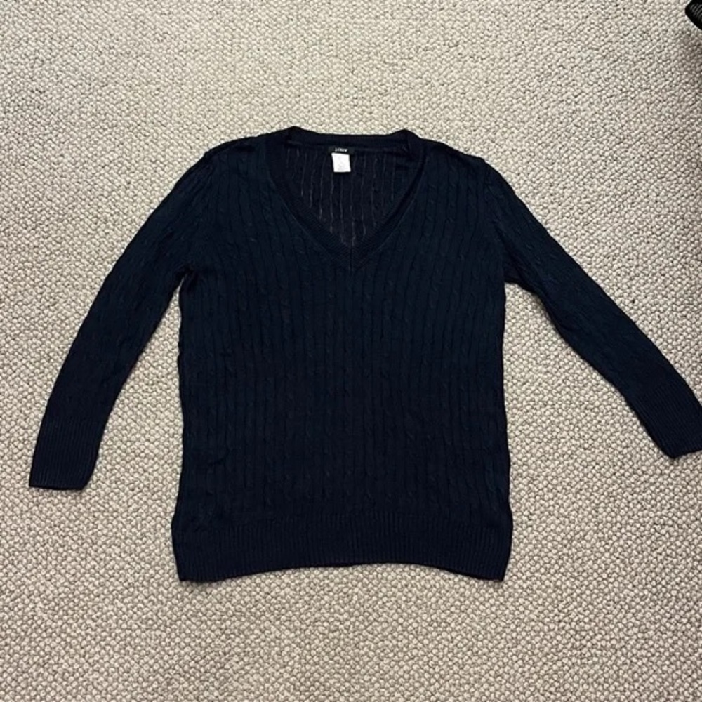 J. Crew Women's Black V-Neck Sweater